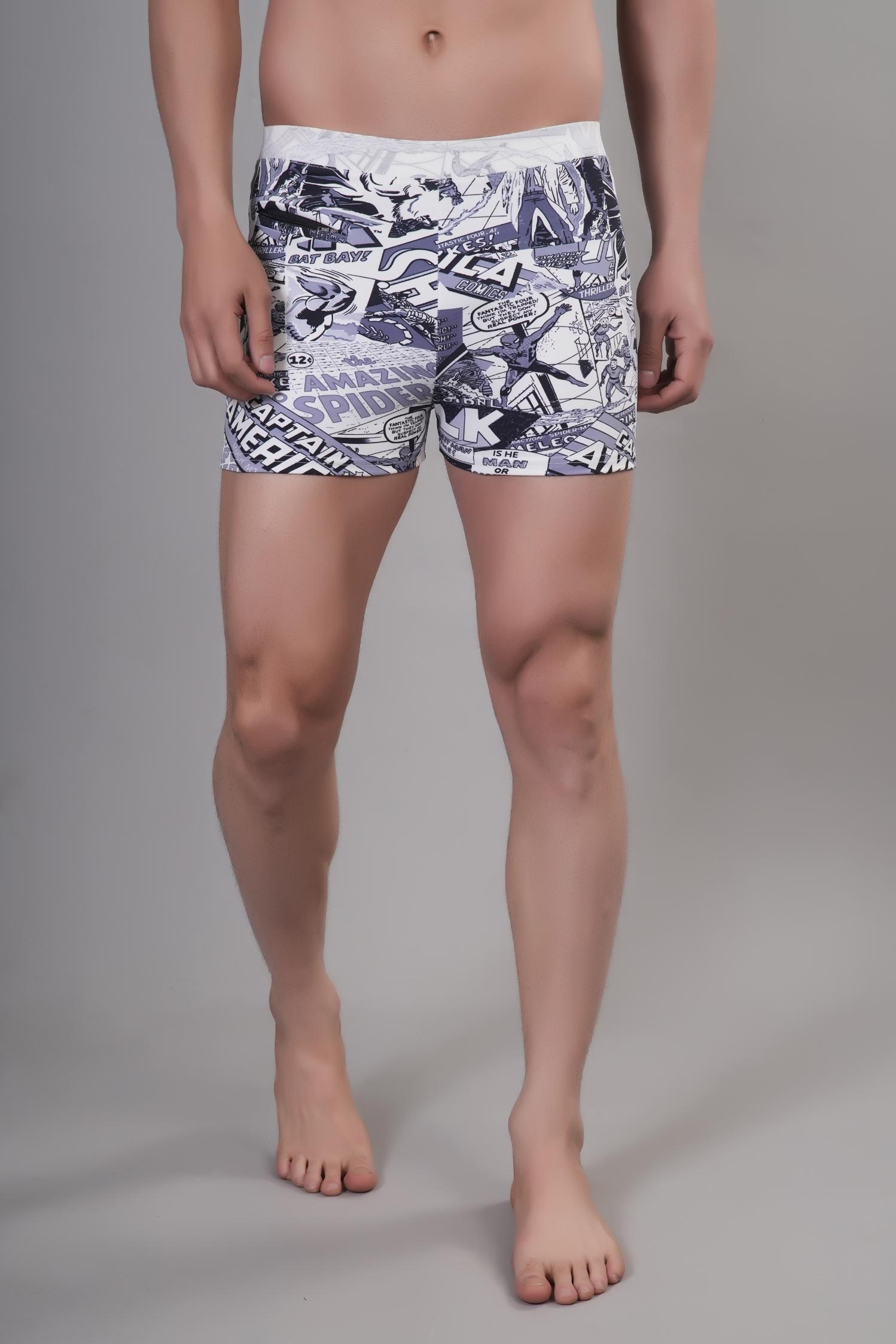 Men Printed Slim-Fit High-Waist Swim Bottoms