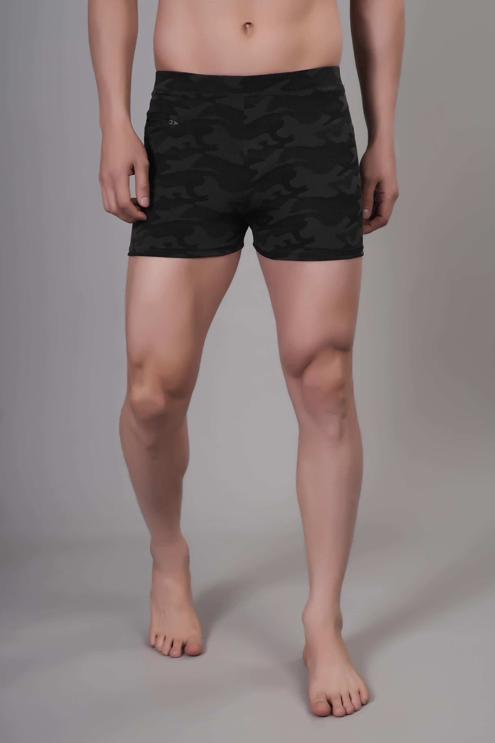 Men Printed Slim Fit Swim Shorts