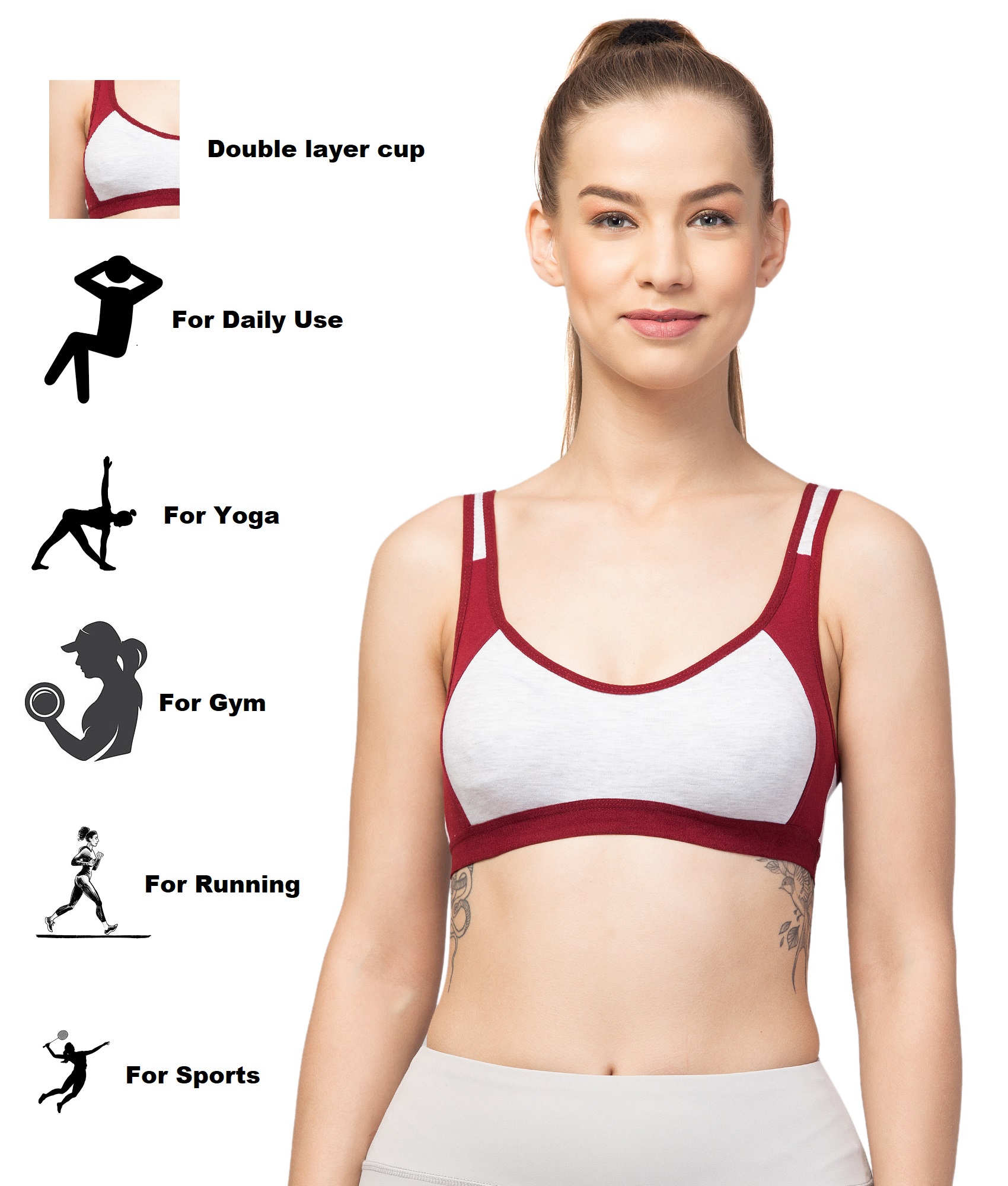 Apraa & Parma Double Layer Sports Bra, , Elevate your workout with the Apraa & Parma Double Layer Sports Bra