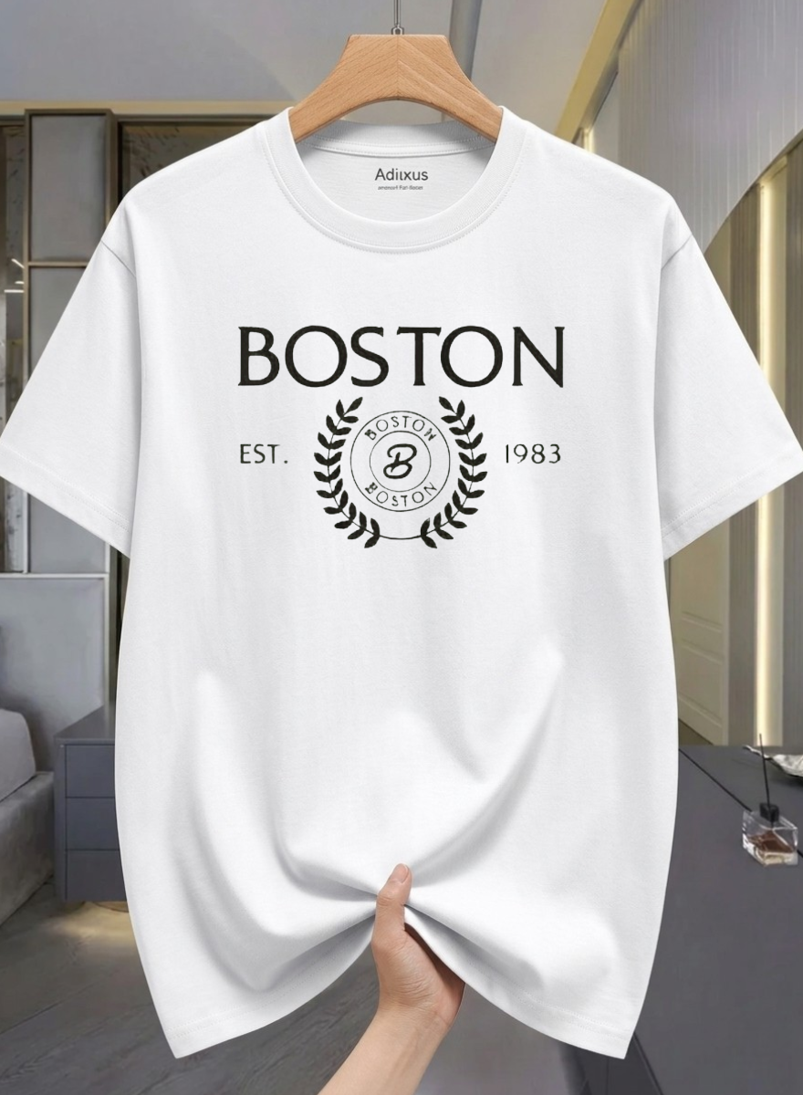 Men Solid Round Neck Cotton Blend White T-Shirt