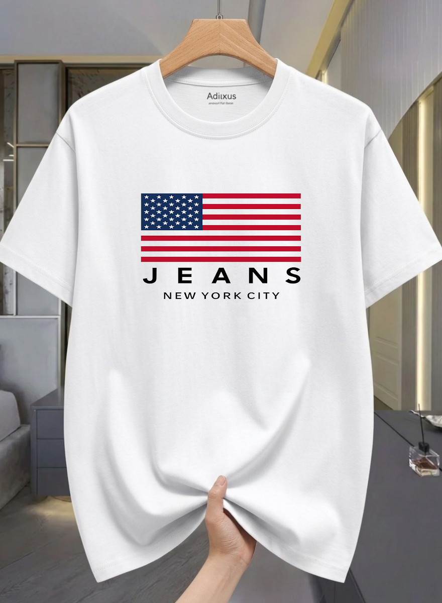 Men Solid Round Neck Cotton Blend White T-Shirt