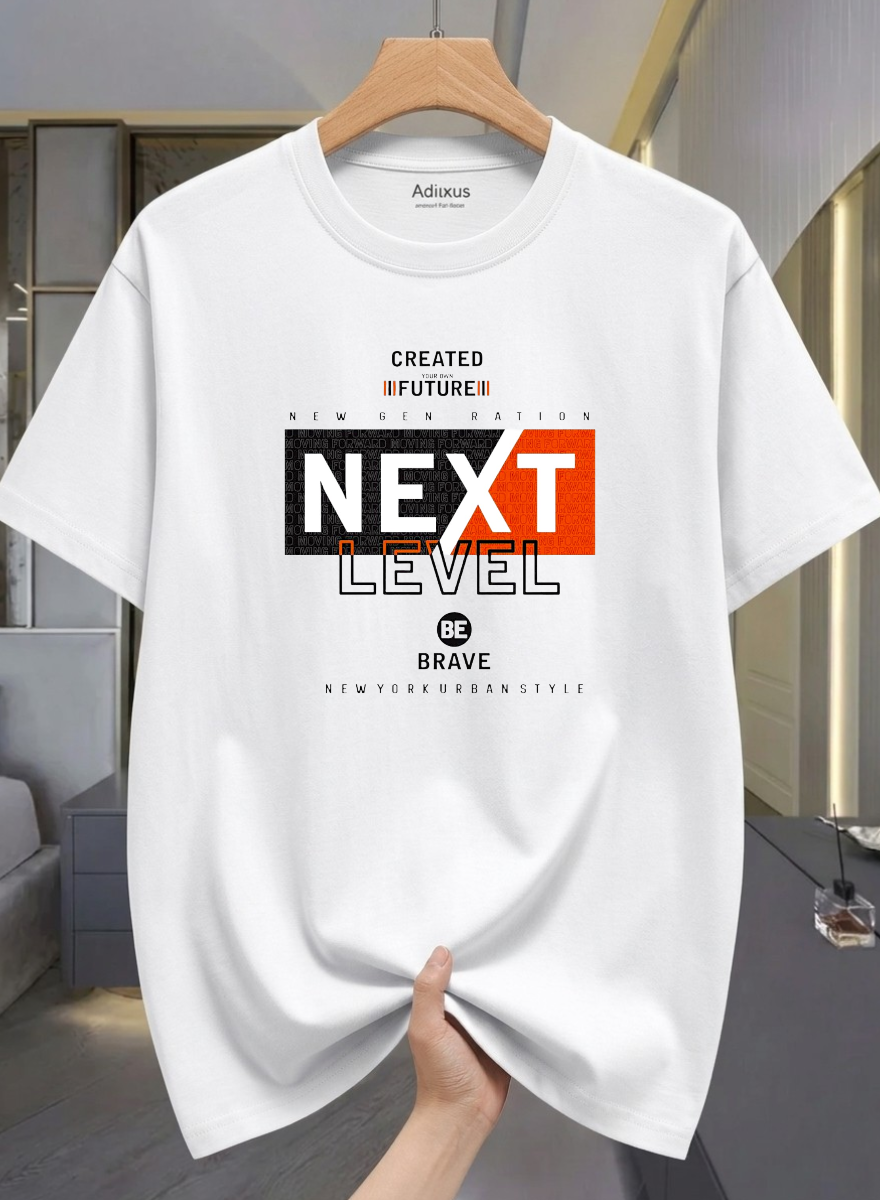 Men Solid Round Neck Cotton Blend White T-Shirt
