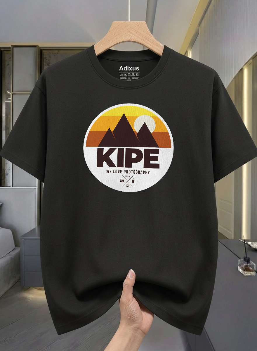 Men Solid Round Neck Cotton Blend Black  T-Shirt