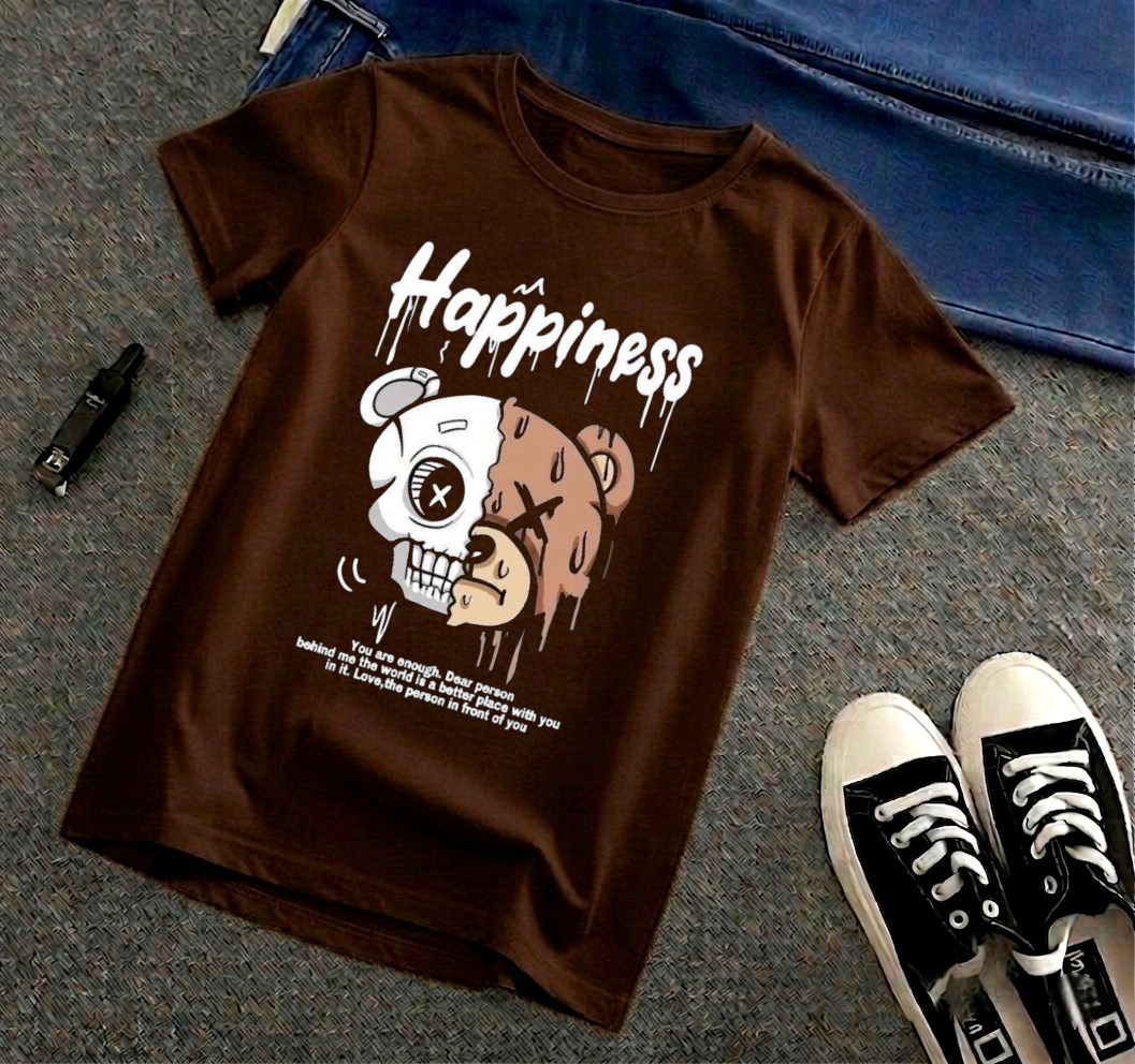 Pure Cotton Tshirt For Kids - Brown