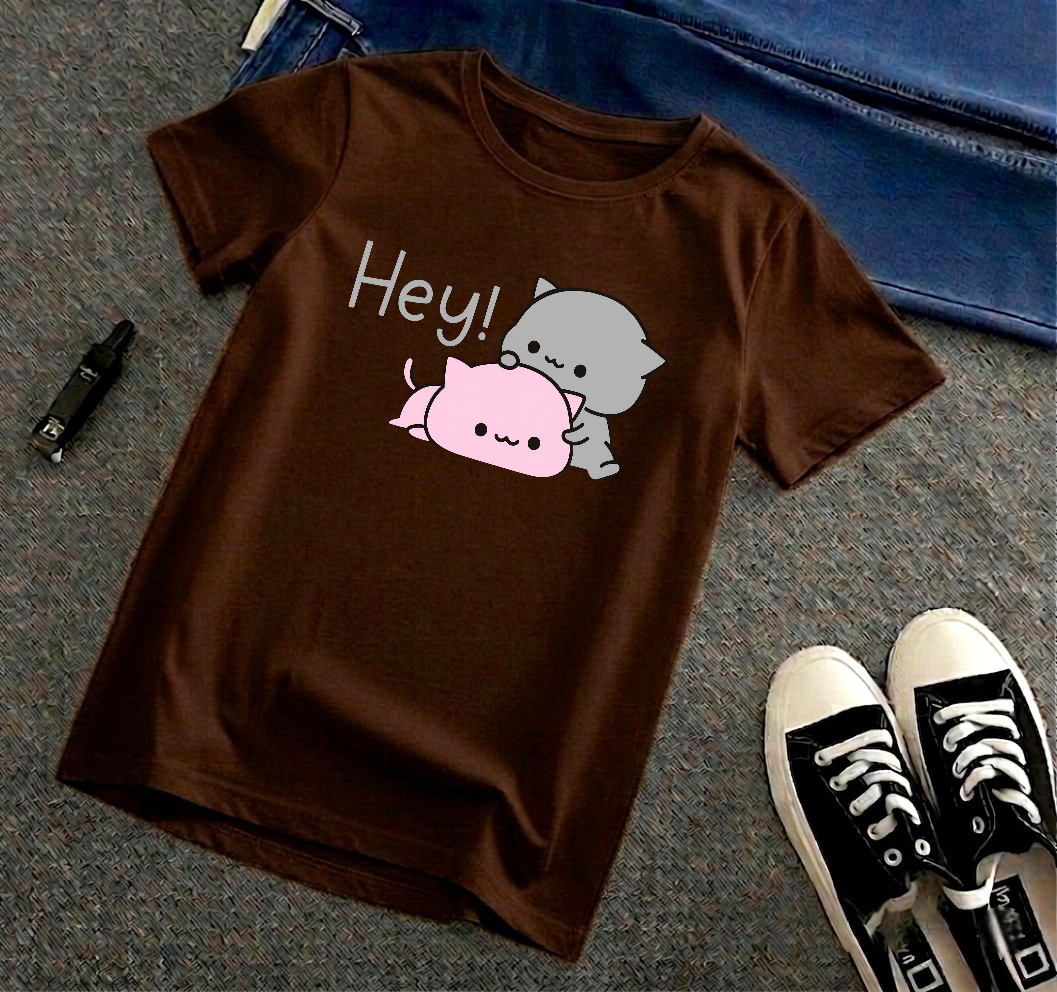 Pure Cotton Tshirt For Kids - Brown