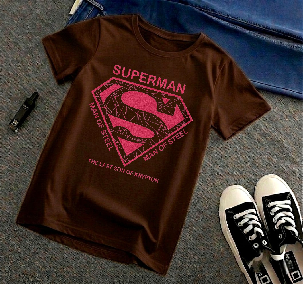 Pure Cotton Tshirt For Kids - Brown