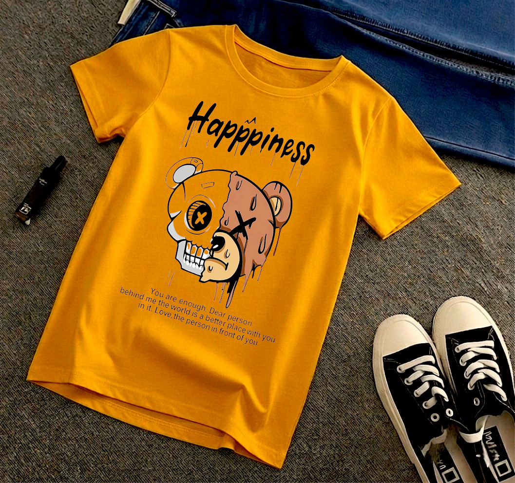 Pure Cotton Tshirt For Kids - Yellow
