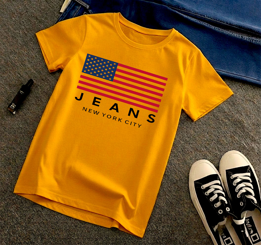 Pure Cotton Tshirt For Kids - Yellow