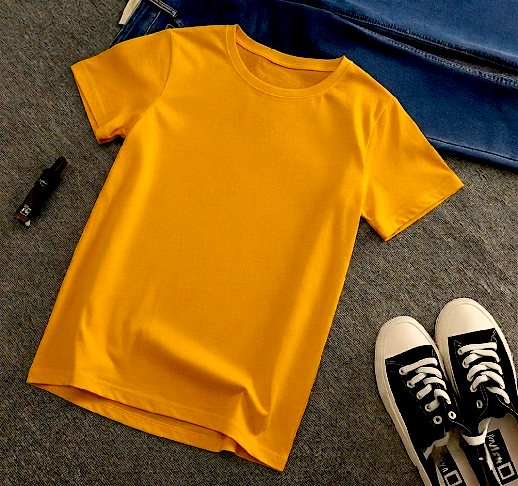 Pure Cotton Tshirt For Kids - Yellow