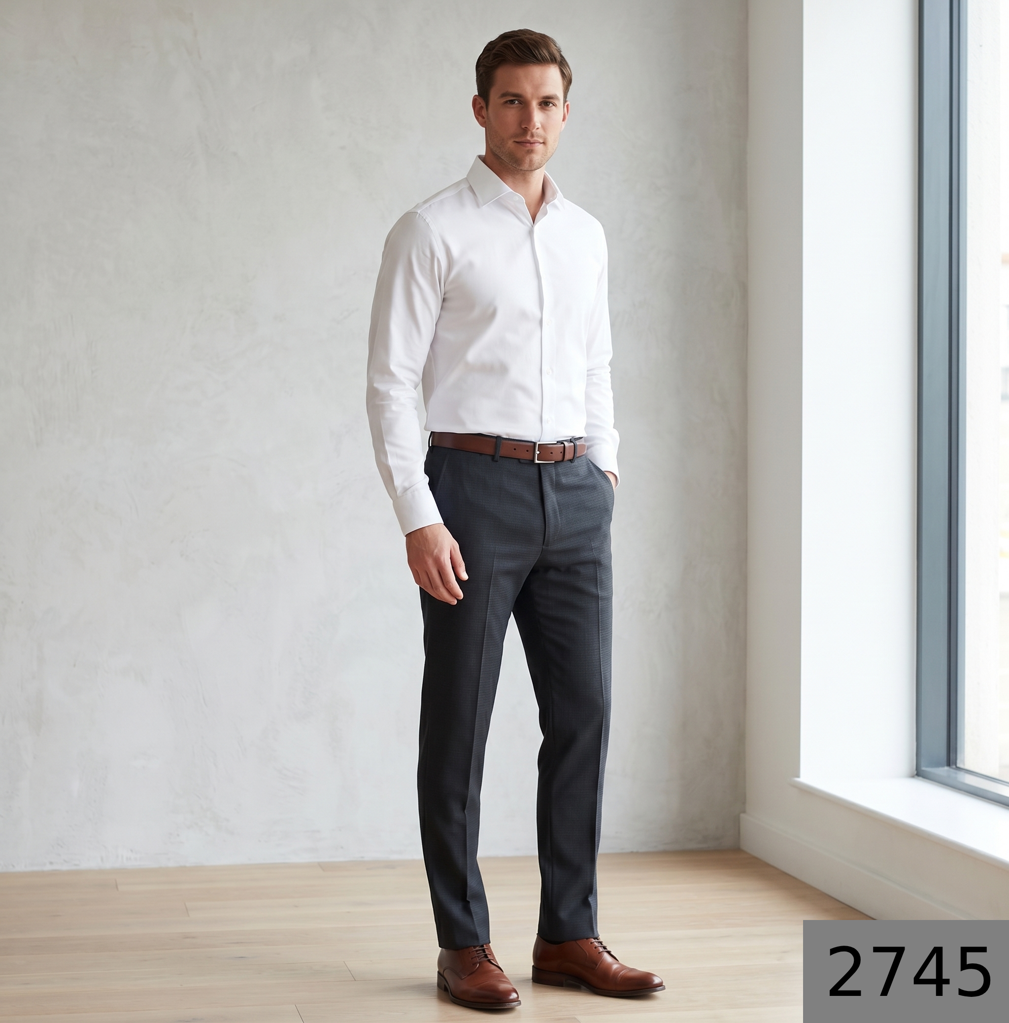 Raymond "Capezio" collection Super 70's merino wool rich (60% wool) Black color Vertical Striped unstitched Trouser fabric of 1.3 meters / VV2745