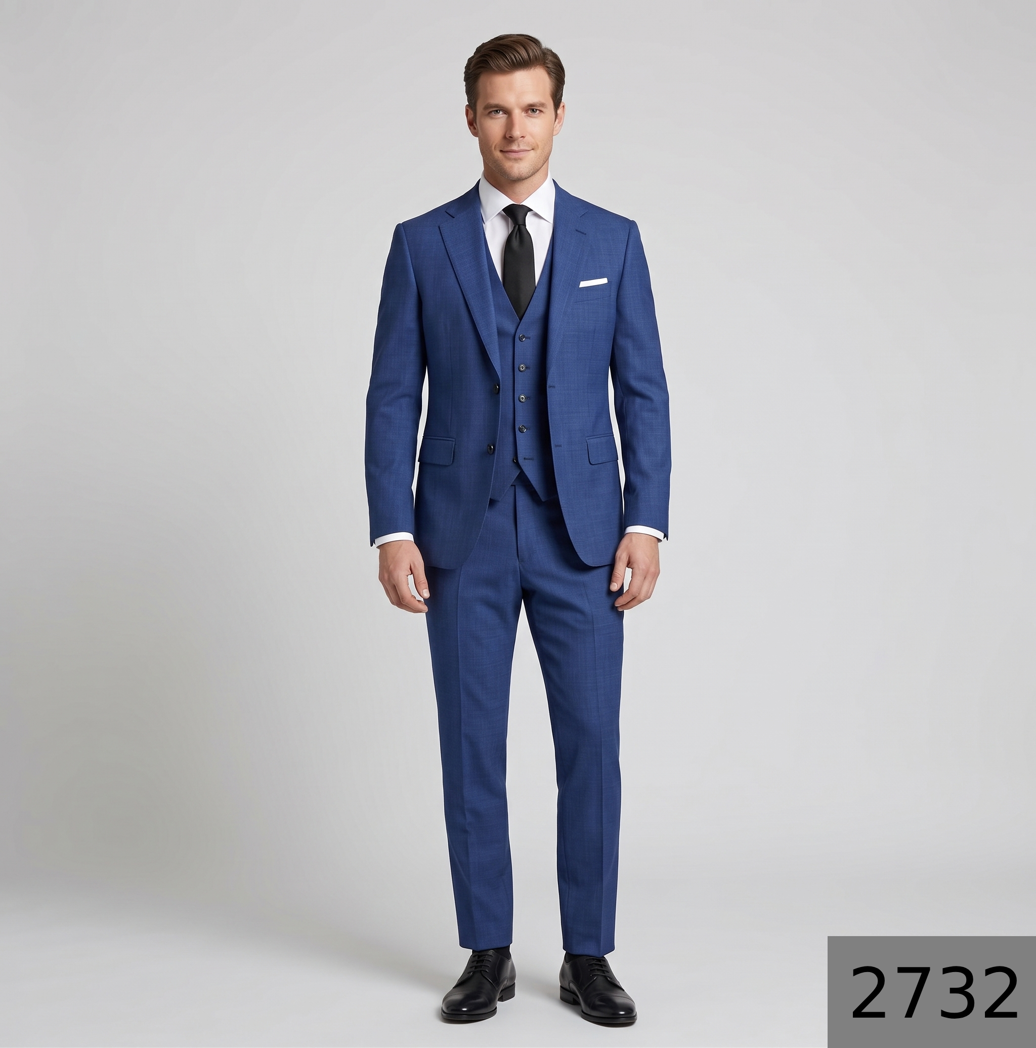 Raymond "Regal Gaze" collection "Super 120's" merino wool Royal Blue color Solid pattern unstitched Suit fabric of 3.5 meters / VV2732